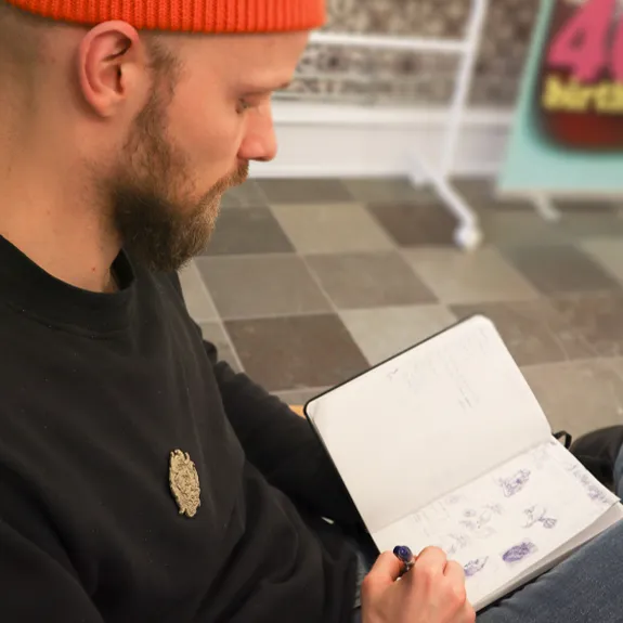With a drawing pad